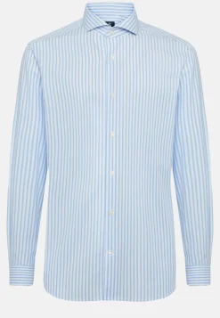 Stripe Popeline Napoli Collar Shirt Slim Fit|Boggi Milano Best