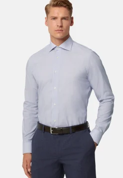 Stripe Popeline Windsor Collar Shirt Slim Fit|Boggi Milano Fashion