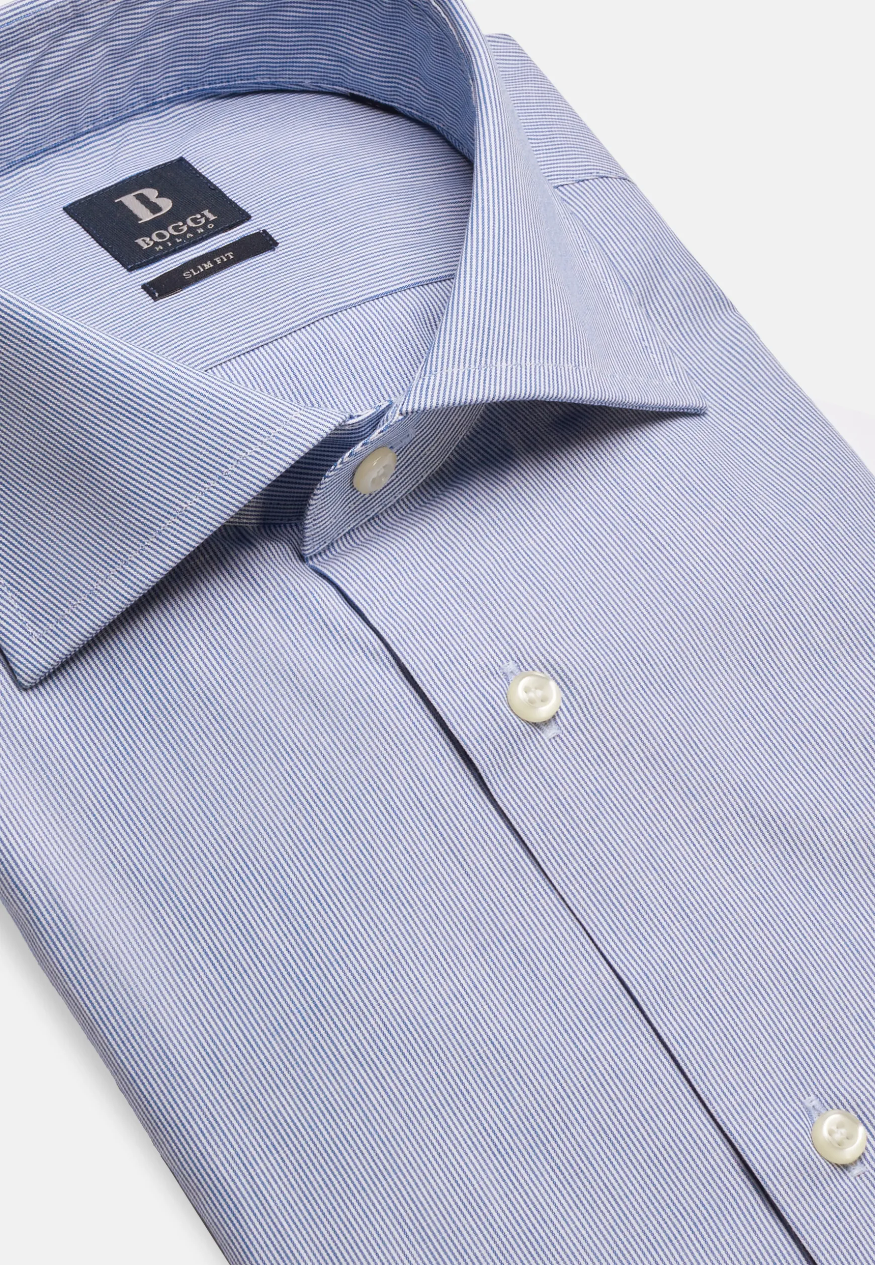 Stripe Windsor Collar Shirt Slim Fit|Boggi Milano Flash Sale