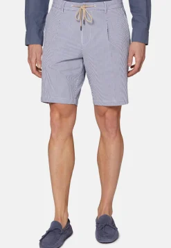 Summer Bermuda Shorts in Stretch Seersucker|Boggi Milano Online