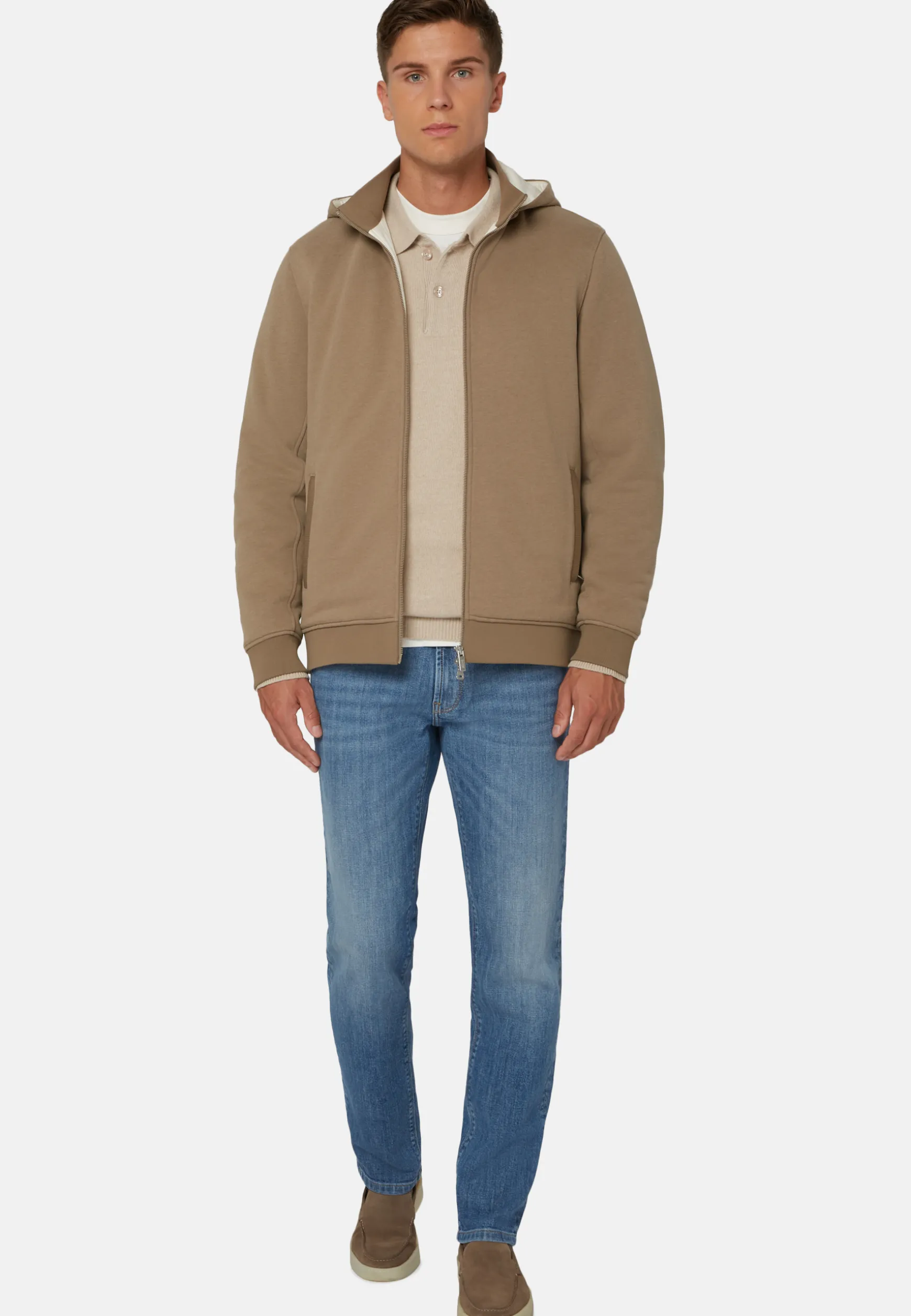 Tencel Cotton Hooded Sweatshirt|Boggi Milano Outlet