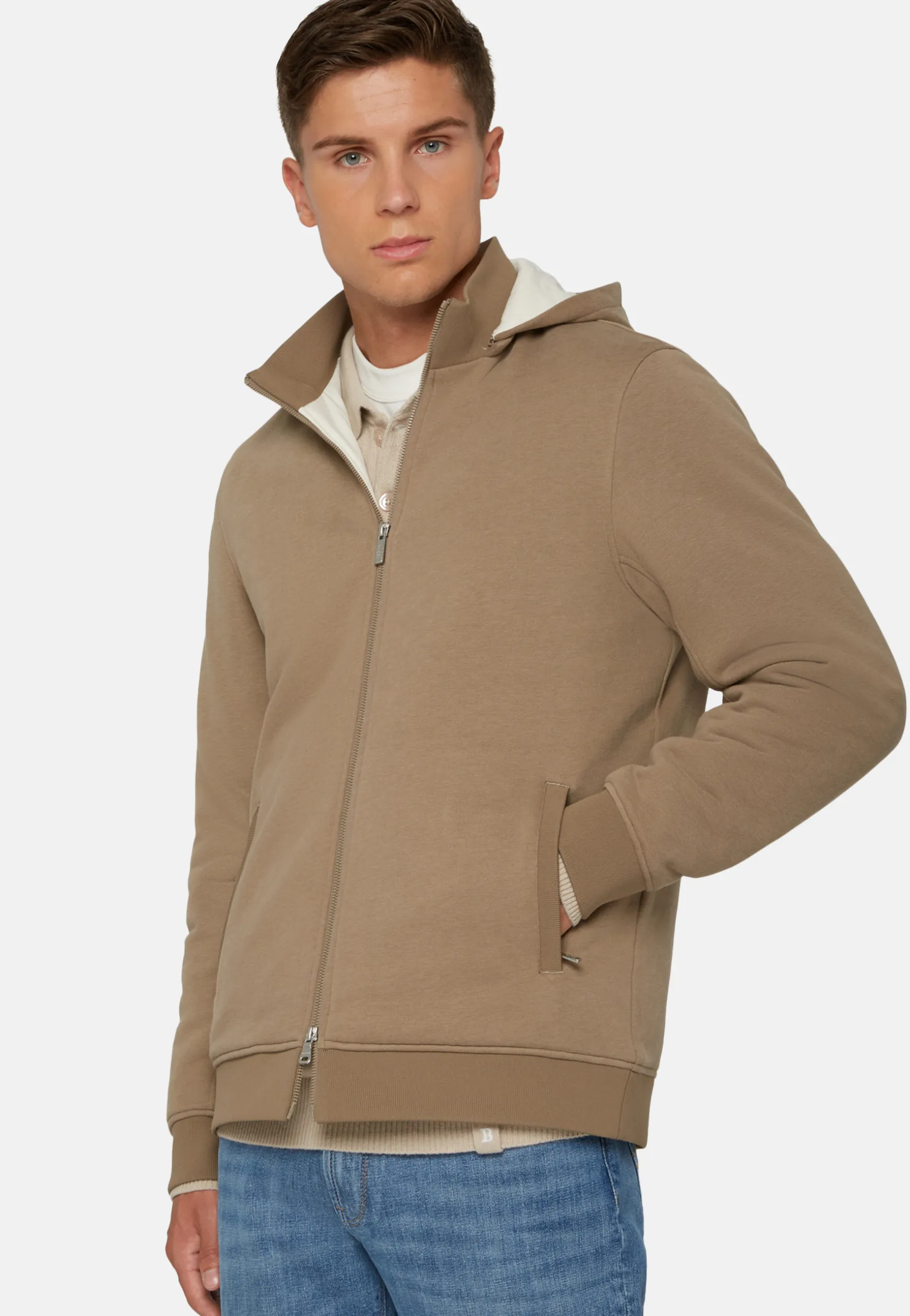 Tencel Cotton Hooded Sweatshirt|Boggi Milano Outlet