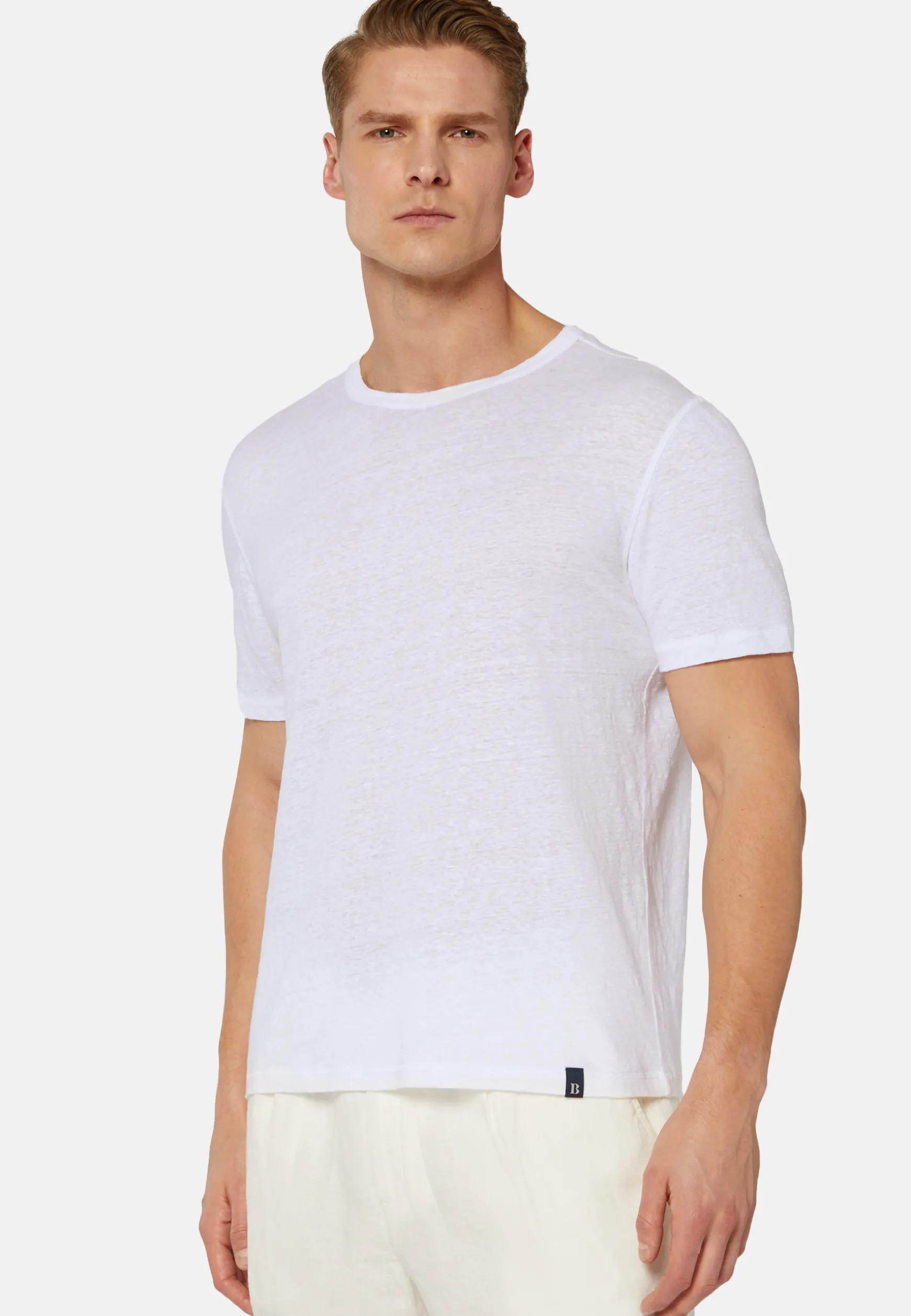T-Shirt in Stretch Linen Jersey|Boggi Milano Clearance