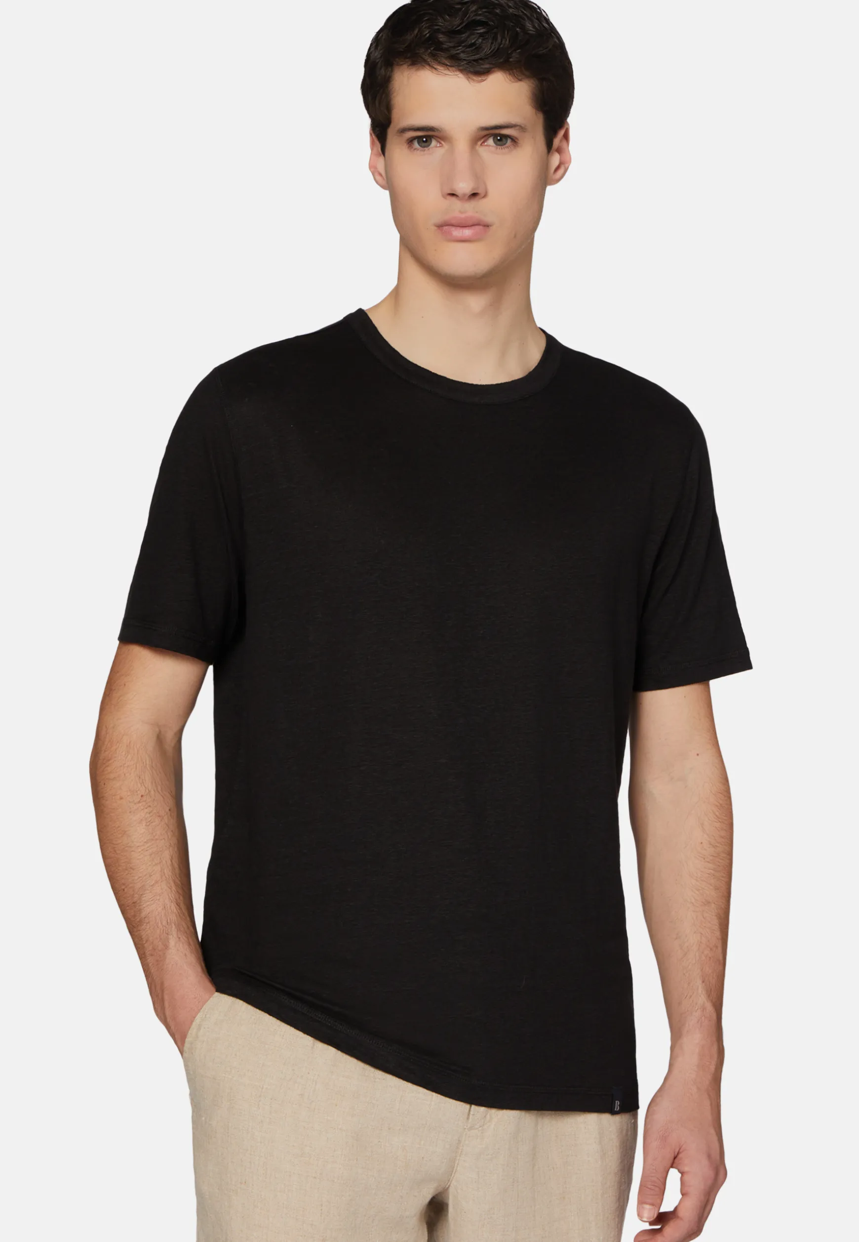 T-Shirt in Stretch Linen Jersey|Boggi Milano Cheap