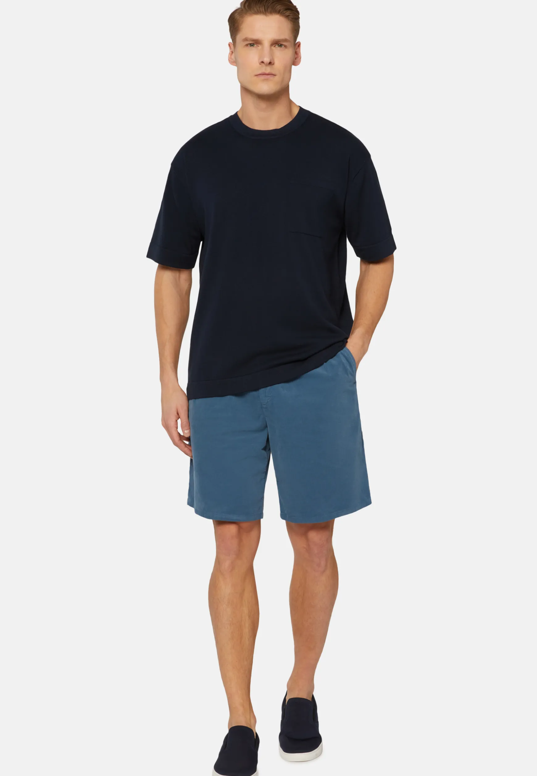 Ultra Light Cotton Velour Bermuda Shorts|Boggi Milano Outlet
