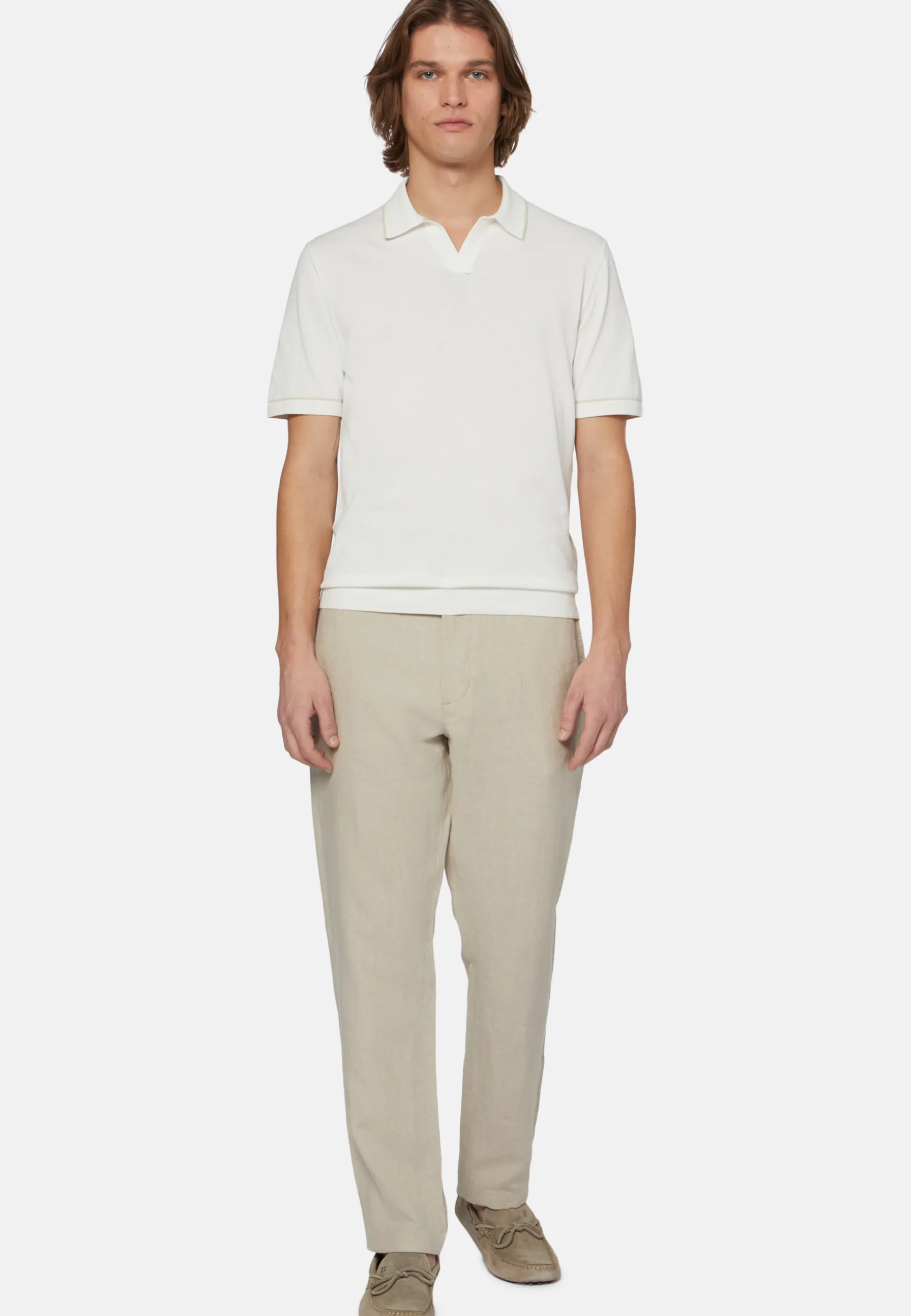Cotton Crepe Knit Polo Shirt|Boggi Milano Clearance