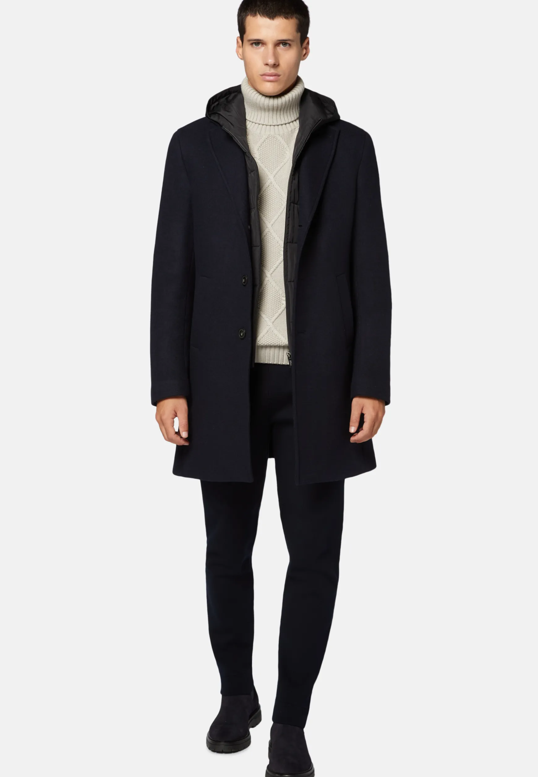 Wool Jersey Coat with Gilet|Boggi Milano Sale