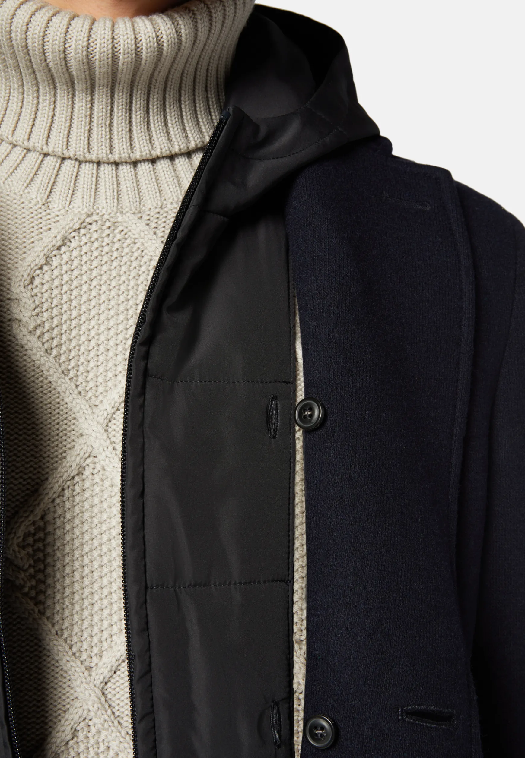 Wool Jersey Coat with Gilet|Boggi Milano Sale