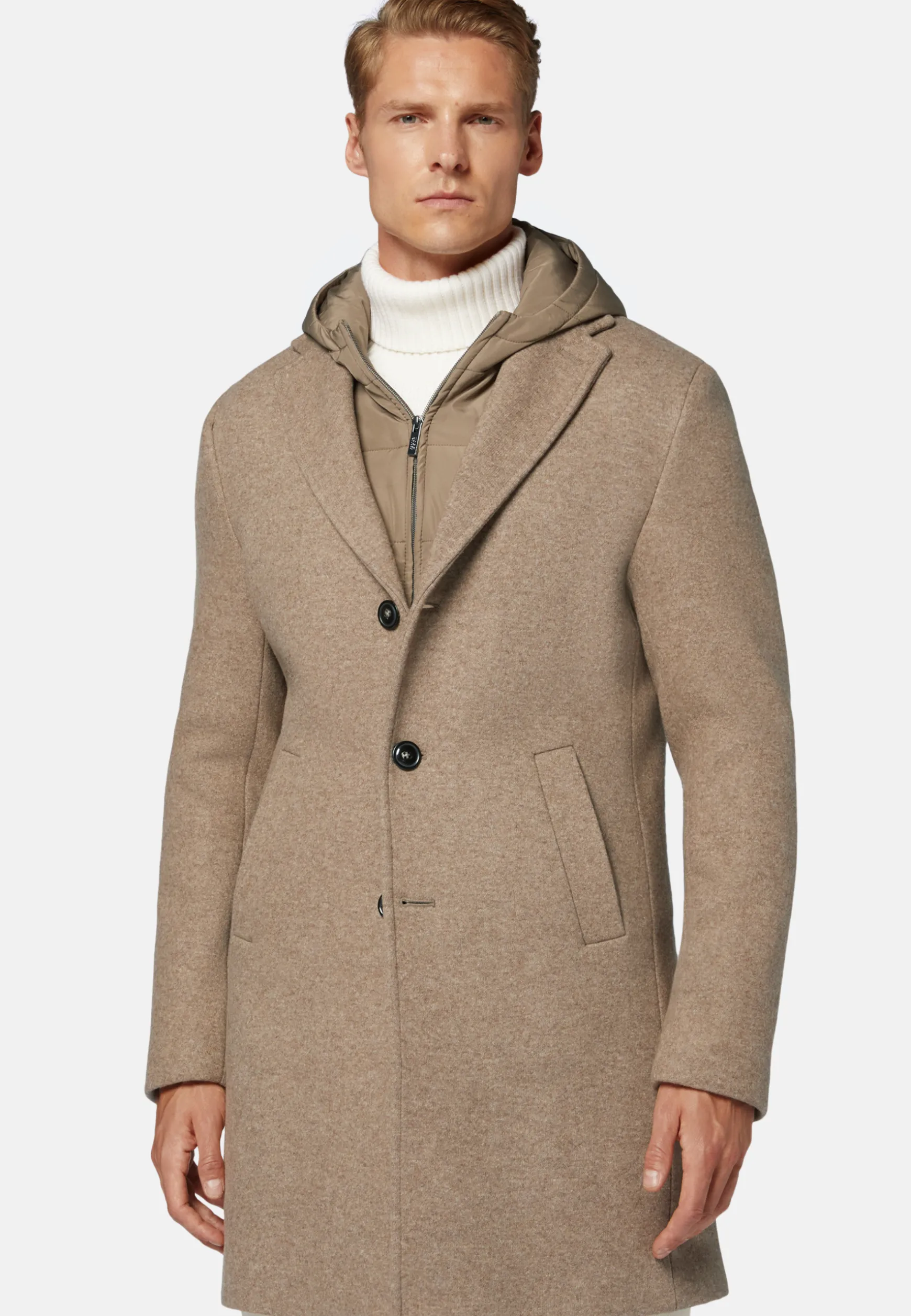 Wool Jersey Coat with Gilet|Boggi Milano Flash Sale