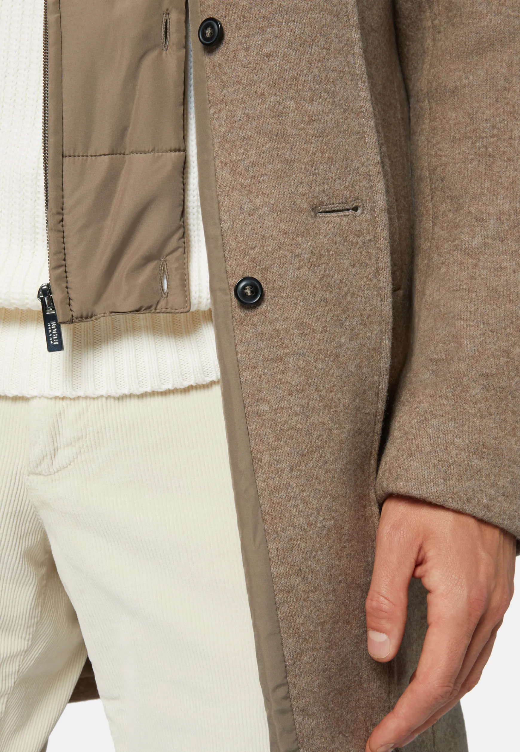 Wool Jersey Coat with Gilet|Boggi Milano Flash Sale