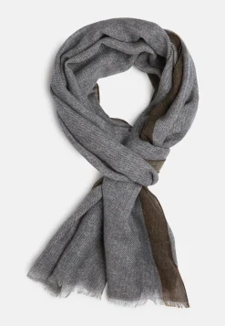Wool Scarf with Printed Contrasting Patterned Edges|Boggi Milano Best Sale