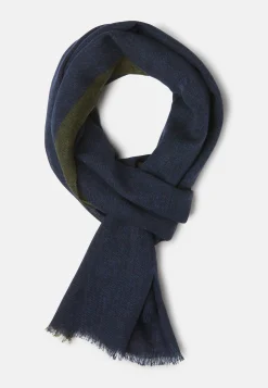 Wool Scarf with Printed Contrasting Patterned Edges|Boggi Milano New