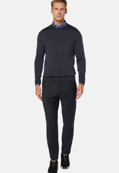 Wool Stretch Coulisse Pants|Boggi Milano Discount